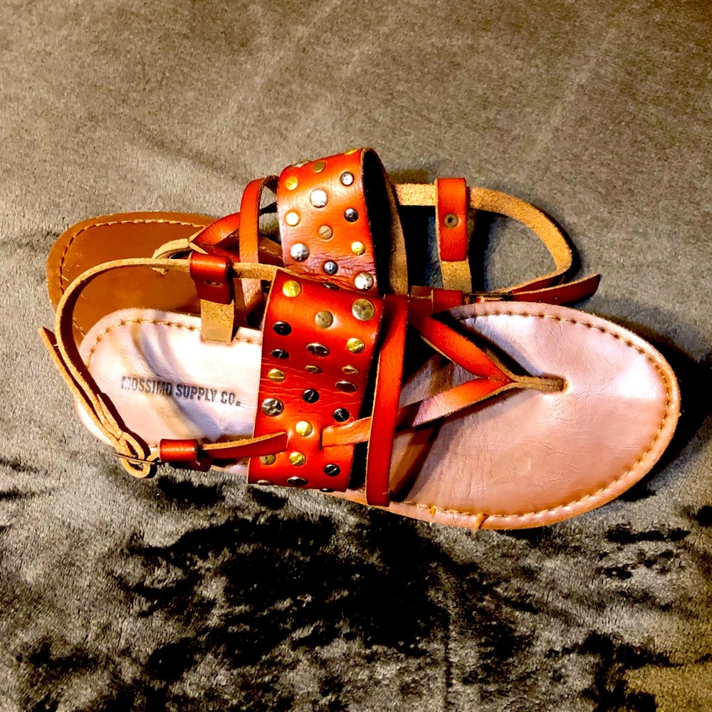 Leather & metal sandals